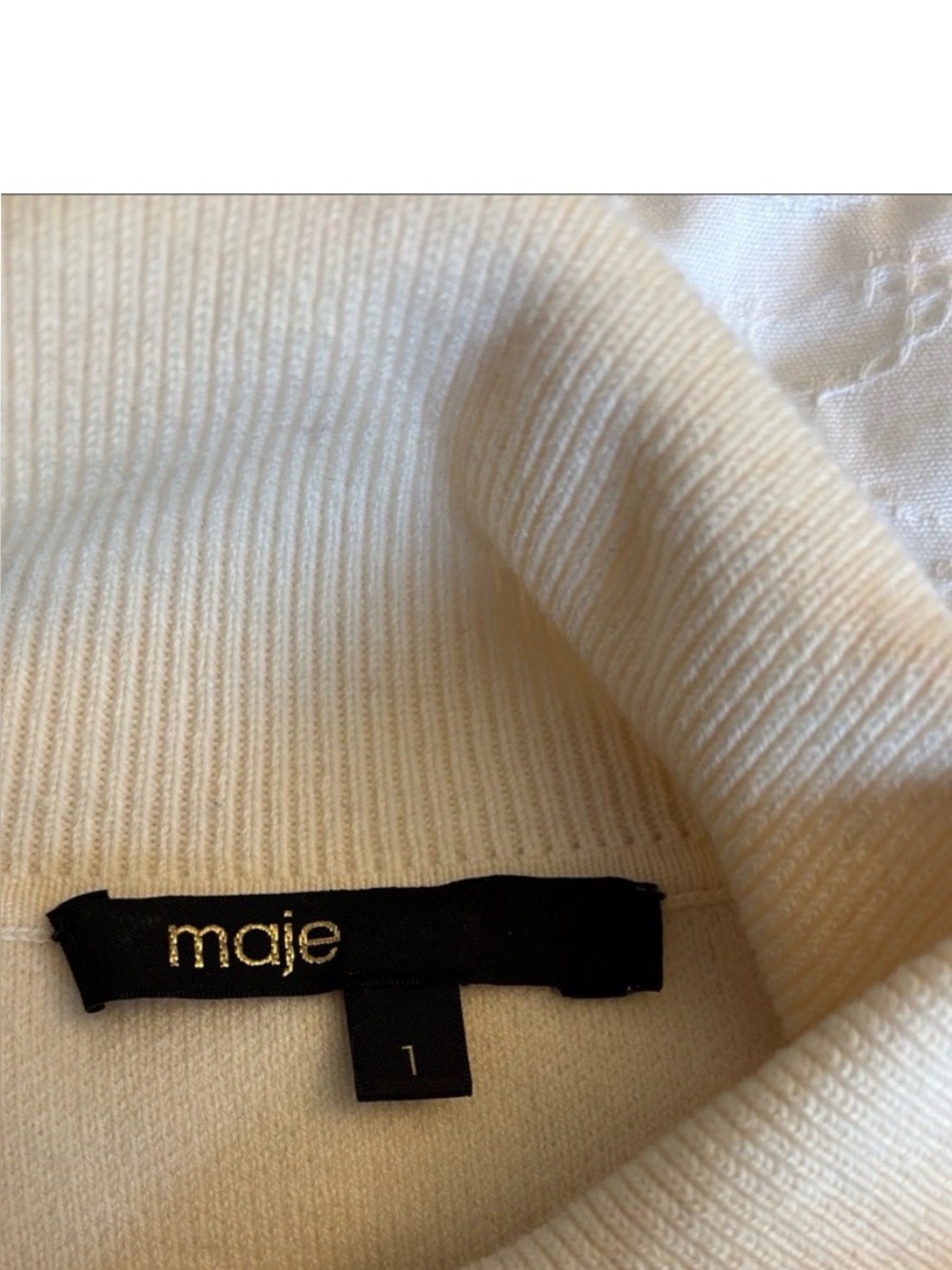 MAJE Montauban jumper turtleneck sailor sweater striped wool blend Size 1 Small - Picture 9 of 15